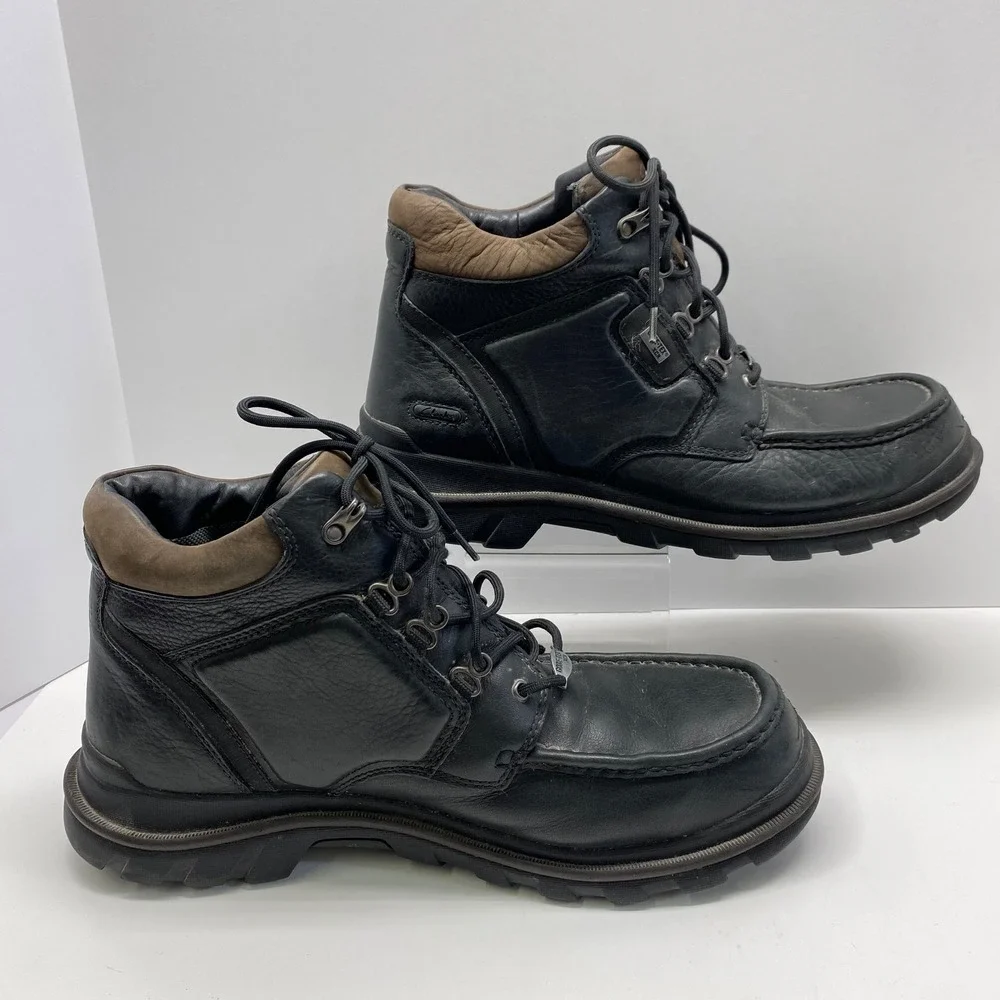 Clarks Gore-Tex XCR Leather Boots Mens 12M Black Green Color Waterproof 36575